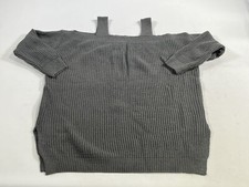 Womens Gray Over the Shoulder Knit Sweater Large L NWOT