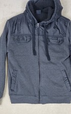 Vintage Southpole Zip Up Hooded Sweater Mens Hoodie Charcoal Gray Size Large L