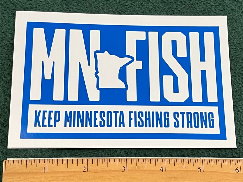 Large MN FISH Sticker Decal Minnesota Fishing Strong Truck Boat Angler Fisherman