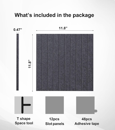 Felt Bulletin Board Wall Tiles Large Cork Board Alternative 12 Pack 11.81”X11.81 - Picture 7 of 7