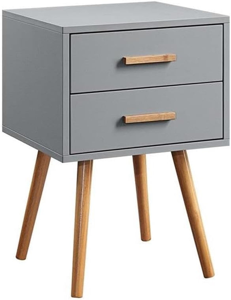 Stylish Gray Oslo 2 Drawer End Table for Modern Living Space