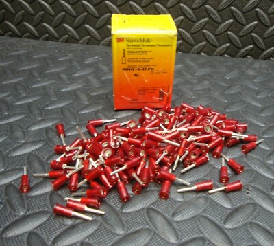 100 NEW 3M Scotchlok  Insulated Pin Terminals MNG18-47PX 22-18 AWG wire