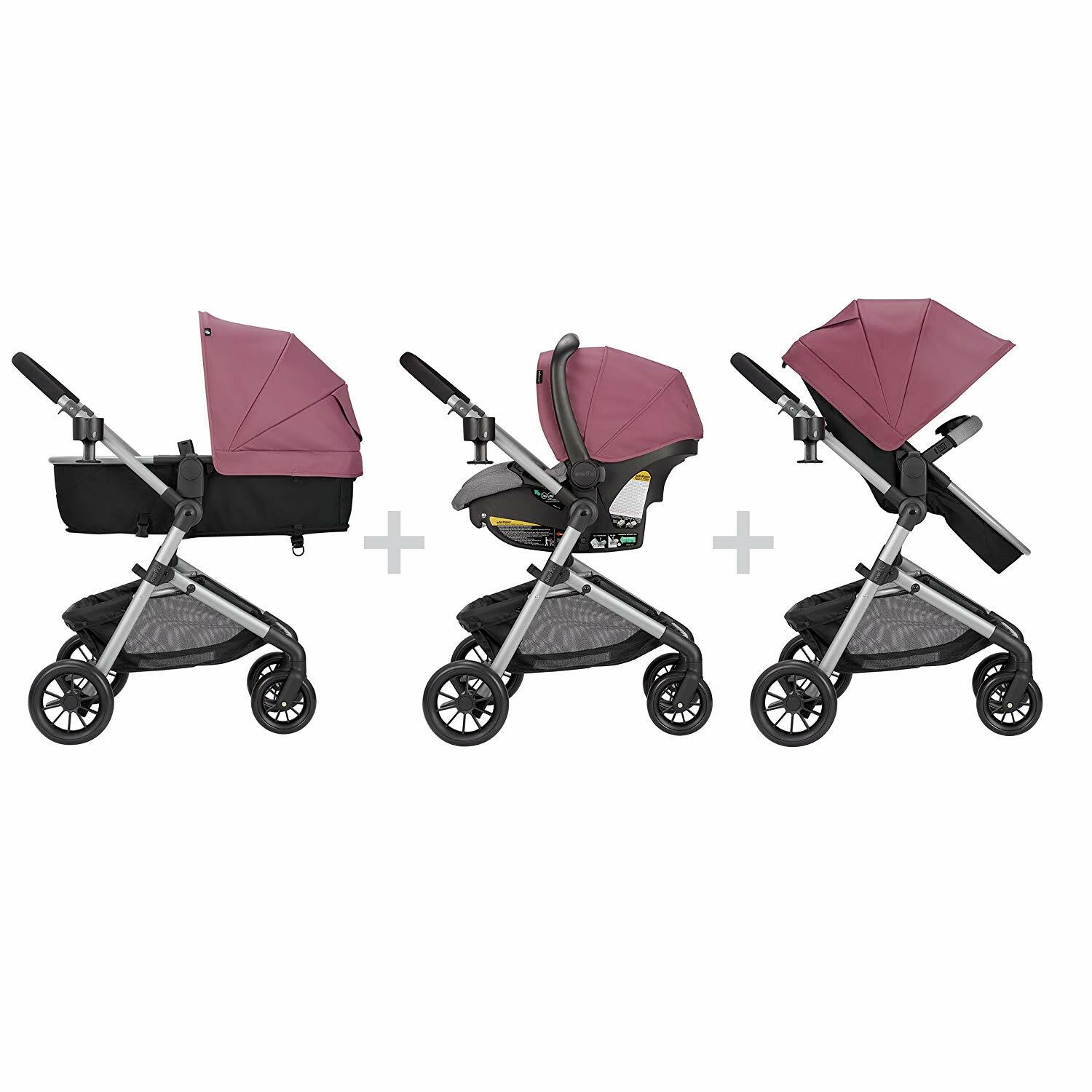 evenflo pivot modular travel system dusty rose