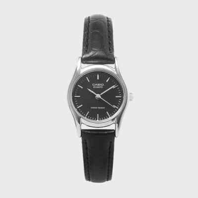 Casio LTP-1094E-1A | Klassische Analog Quarz Damen Armbanduhr mit schwarzem L...