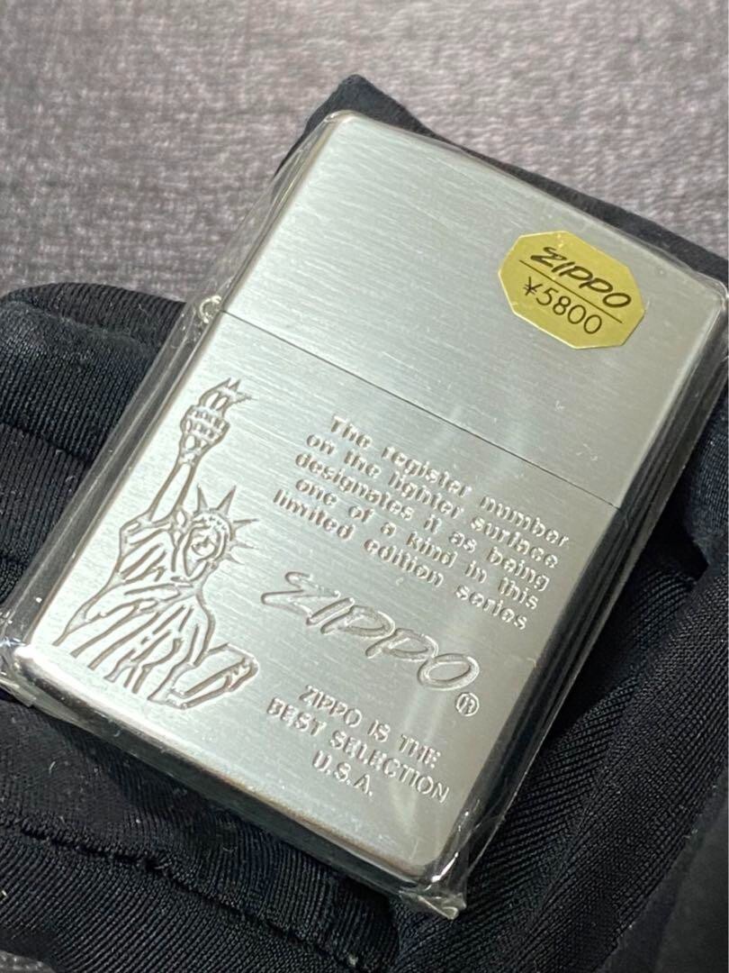 zippo Statue of Liberty Cursive Front Engraved Silver Rare Model