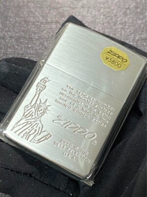 zippo Statue of Liberty Cursive Front Engraved Silver Rare Model
