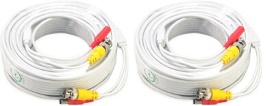 2 x 100 Feet Video Power Plug play Security Camera Cable for Surveillance System
