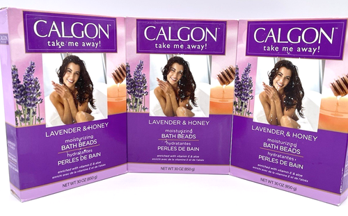 Calgon Ultra Moisturizing Bath Beads, Lavender & Honey, 30 oz (3 Pack)