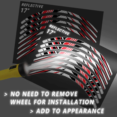 SH01 Red 17 INCH REFLECTIVE RIM STICKER For Honda CB300R 18 19 20