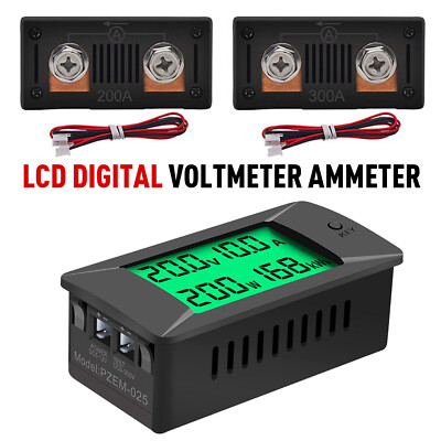 LCD Digital Voltmeter Ammeter Voltage Amp Power Panel Meter Set DC 0-300V 300A 