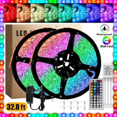 131FT Flexible 3528 RGB LED Strip Light Remote Fairy Light Room Party Waterproof - Picture 14 of 18