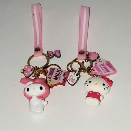 Sanrio Hello Kitty Lanyard Keychain Charms And Figure Lot of 2 Collectibles - Picture 1 of 11