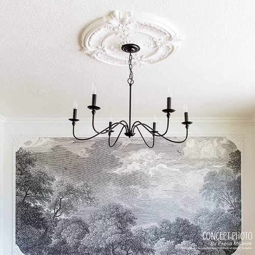 20 7/8" Decorative Ceiling Medallion in Hand-Painted Copper - Easy Installation - Picture 10 of 24
