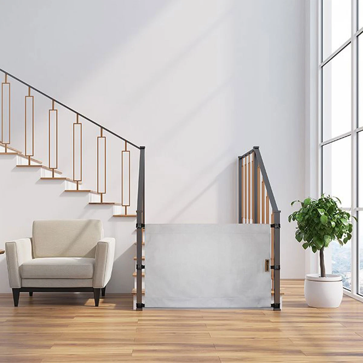 Stair barrier on sale banister to banister