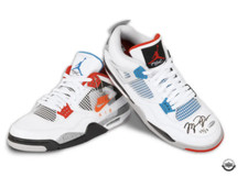 Michael Jordan Autographed Nike Air Jordan 4 Retro What The  Shoes UDA LE 23