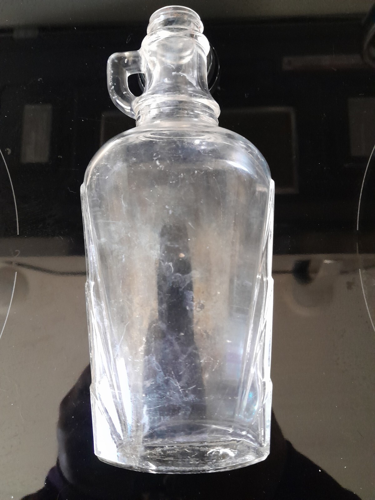 Antique 1930s Art Deco Style Syrup Empire State Building Bottle Clear Glass 5