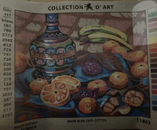 needlepoint Tapestry canvas Only  50x60  Cm Still Life Rto