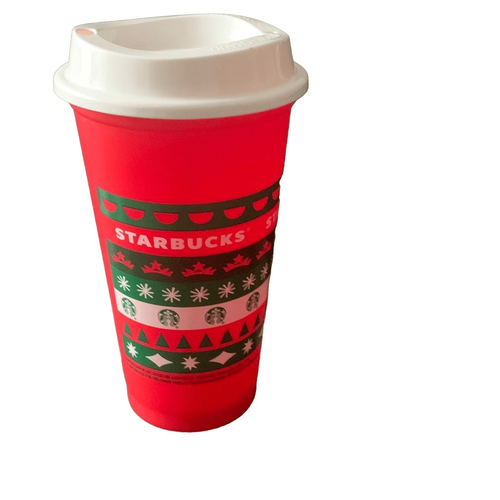 Usado Starbucks 2013 Taza Vaso Grande Rojo Vacaciones Navidad Feo Suéter - Imagen 5 de 11