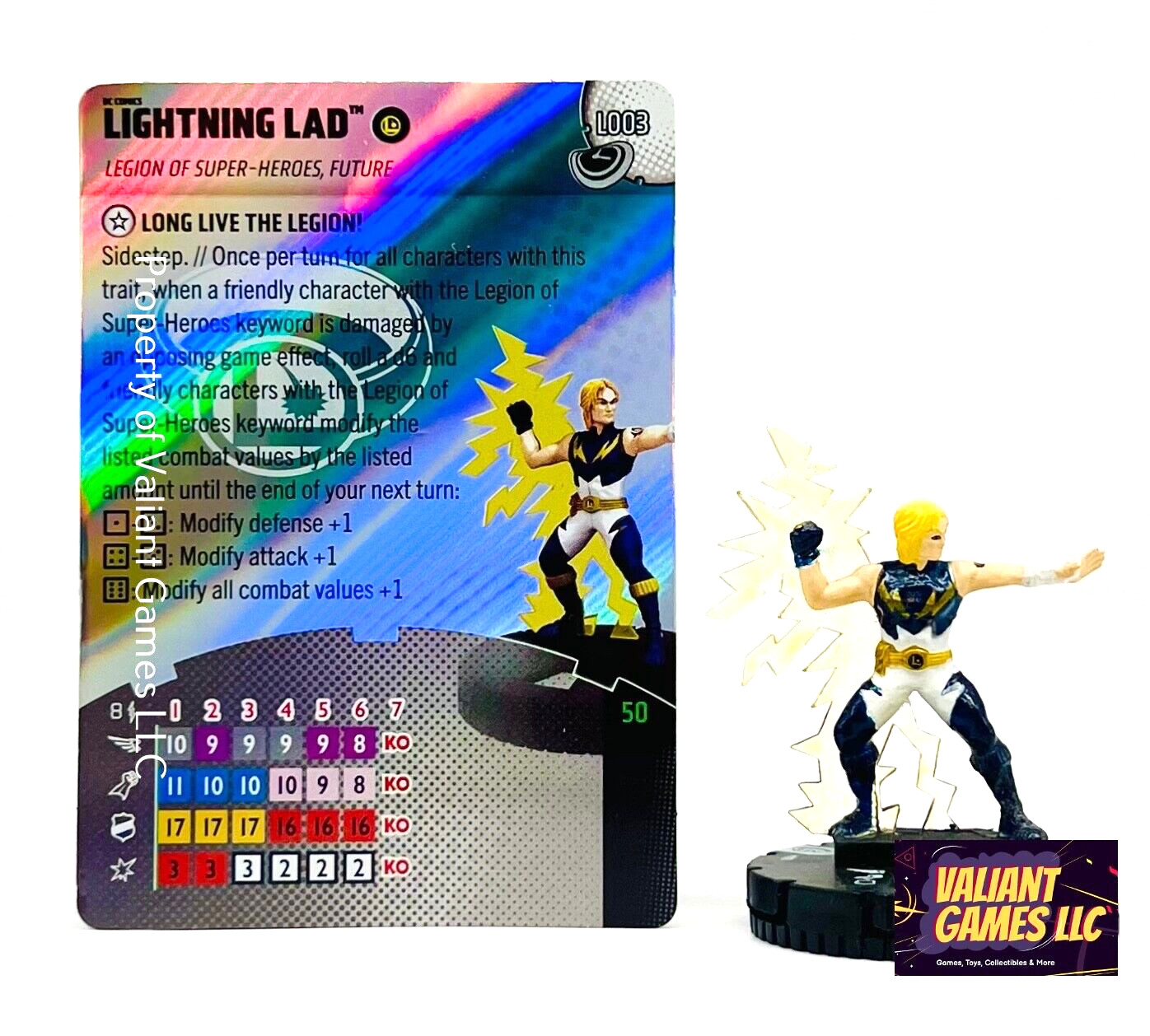 DC Heroclix Lightning Lad #003 & #L003 Legacy Card Masters of Time Set