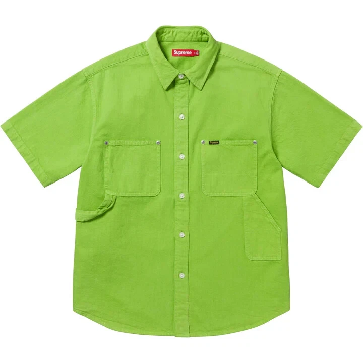 Supreme Short Sleeve Striped Casual Button-Down Shirts for Men for