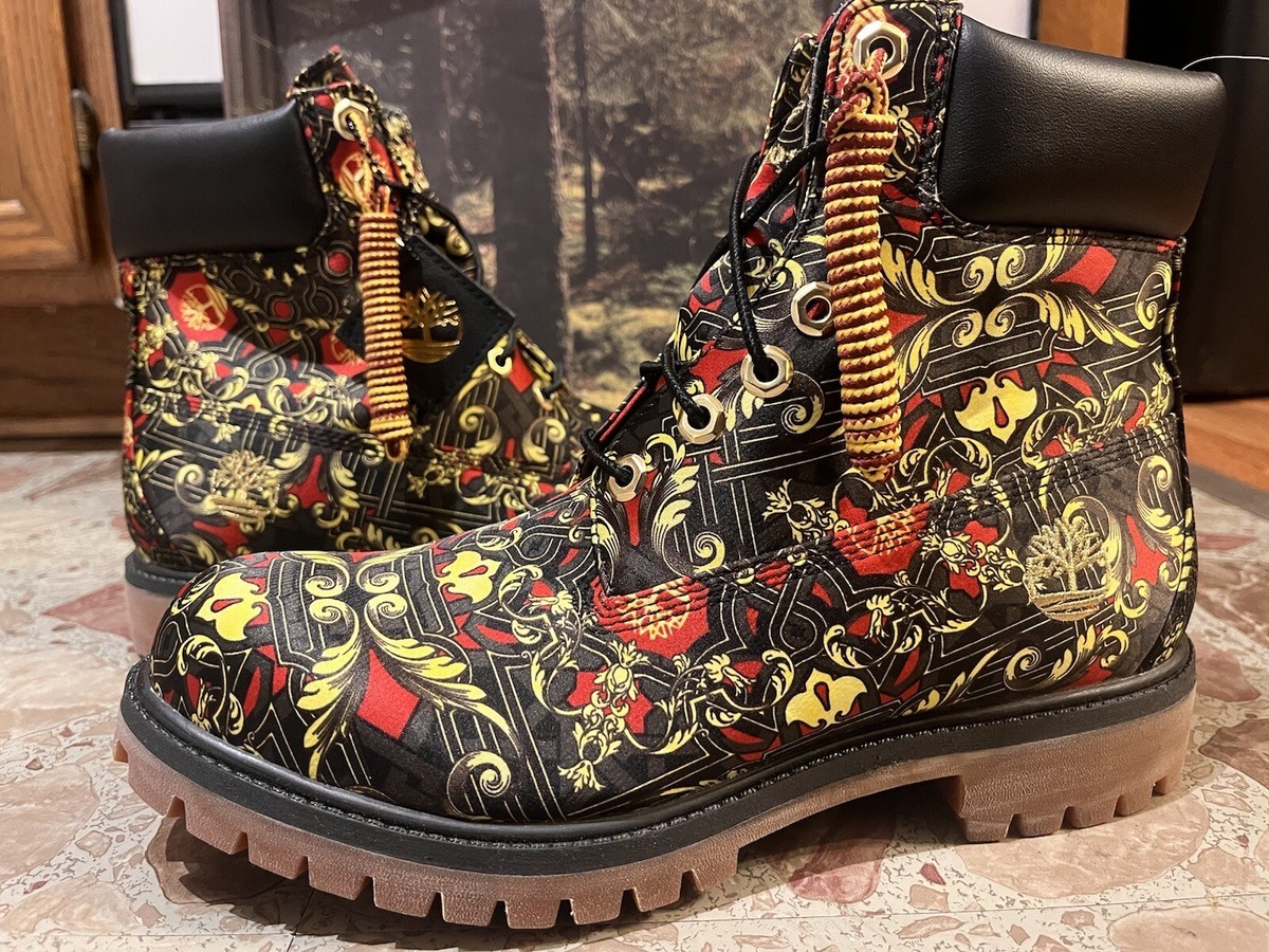 DS TIMBERLAND ATMOS FABRICK BLACK 6 IN BOOT SZ 8.5 wheat beef  