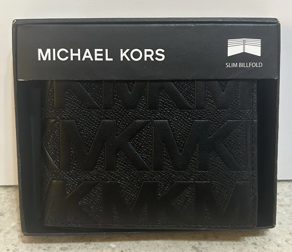 Lote de trabajo total x12🔸Carteras Michael Kors para hombre con logotipo MK🔹Totalmente nuevas con caja y etiquetas Foto 2 de 4