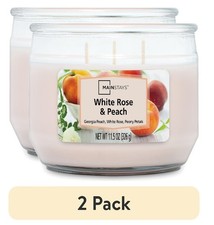 Mainstays White Rose and Peach 3 Wick Candle 11.5oz 