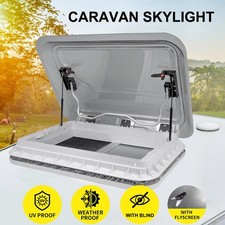Lucernario sfiato tetto premium 700 × 500 mm con tenda per roulotte e camper ...
