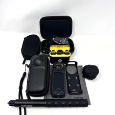 Insta360 X4 8K 360° Action Camera Bundle w/Mics Tripod Case CLEAN – Near Mint
