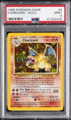 1999 POKEMON BASE SET UNLIMITED #4 CHARIZARD-HOLO PSA 9