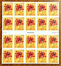 Scott 3898a Love Bouquet Booklet of 20 Mint Never Hinged Stamps