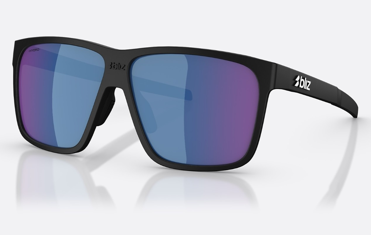 BLIZ A001 Mens/Womens HYDRO Sunglasses MATTE BLACK / BLUE