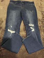 Old Navy Jeans Rockstar Leggings Womens 12 Blue Denim Distressed Rock Concert