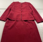 Le Suit Skirt Suit Women Size 14P Red Office Wear Two Piece Set Classiccore