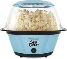 West Bend Electric Hot Oil Popcorn Popper Machine with Stirring Rod - Blue