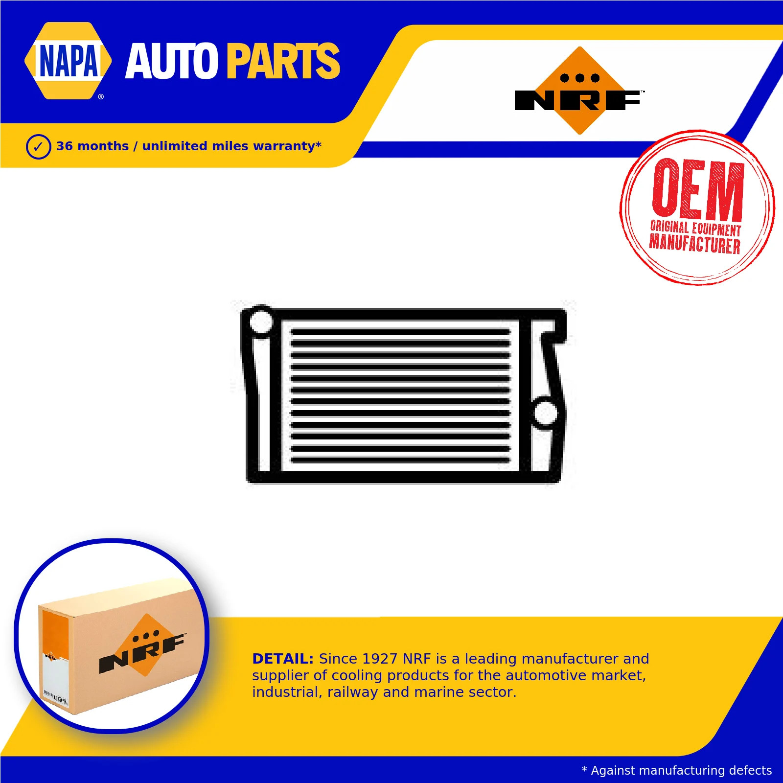 Radiator fits VW GOLF Mk3 1.9D 91 to 99 AEY NRF 1H0121253D 1H0121253H VOLKSWAGEN