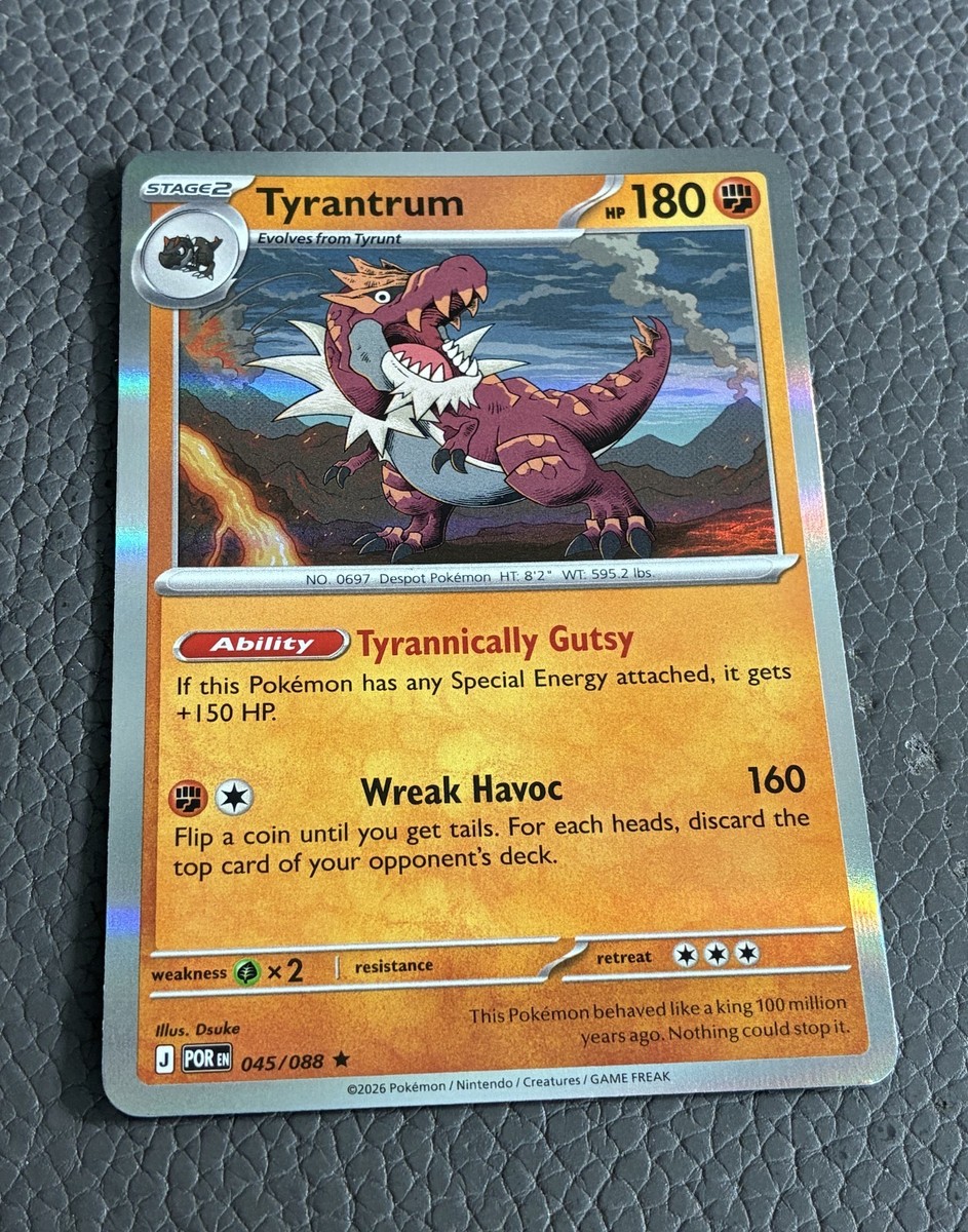 Tyrantrum 180 HP ポケモンカード Pokémon Tyrantrum Stage 2 Rare 180 HP Card Sv: Prismatic