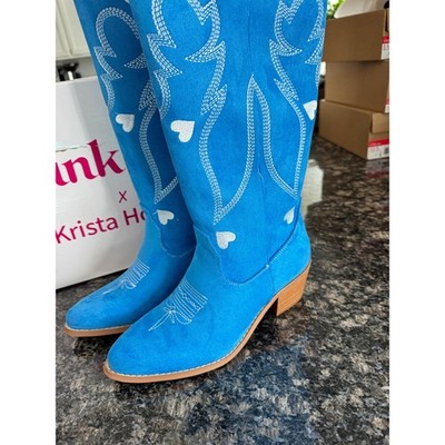 Pink Lily x Krista Horton Blue Heart Embroidered Western Cowboy