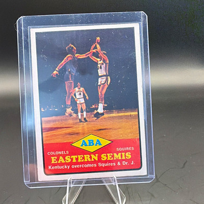 Topps 1971 ABA Eastern Semi-Finals #204 Dr. J Kentucky Colonels vs Squires