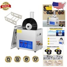 High-Power 6L Ultrasonic Vinyl Cleaner 180W 8 Records 7-12" All Accesssories