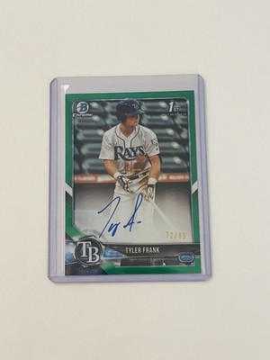 2018 Bowman Draft - Chrome Tyler Frank Auto /99 Green Refractor #CDA-TF Rays