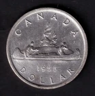 Canada 1955 $1 One Silver Dollar Queen Elizabeth II EF Extra Fine .800 Silver