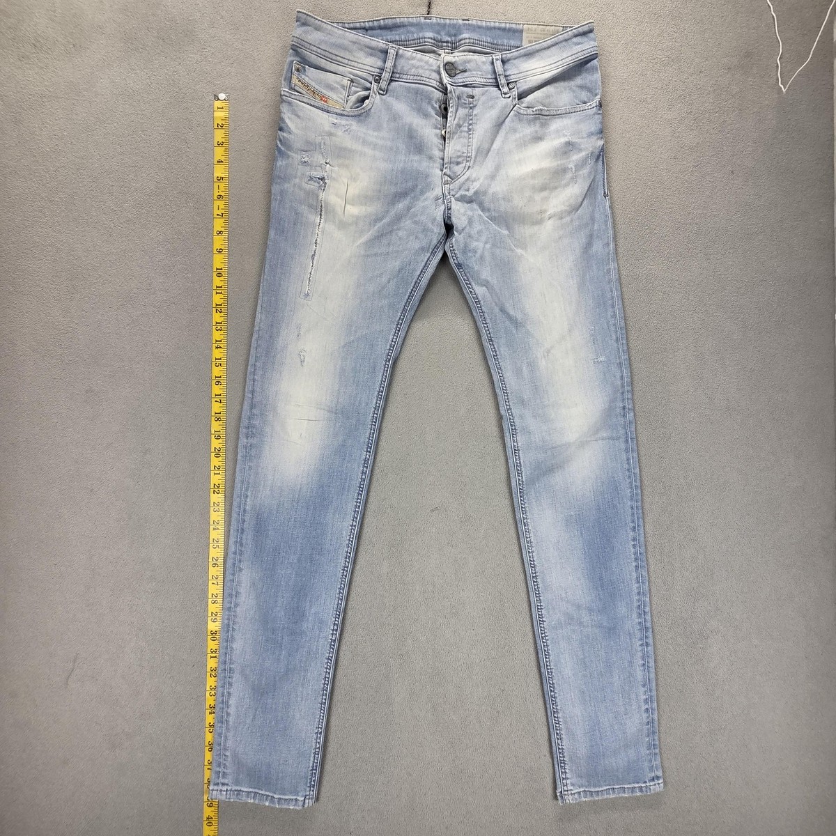 Diesel Jeans Mens 32x34 Blue Sleenker Slim Skinny Stretch Button 