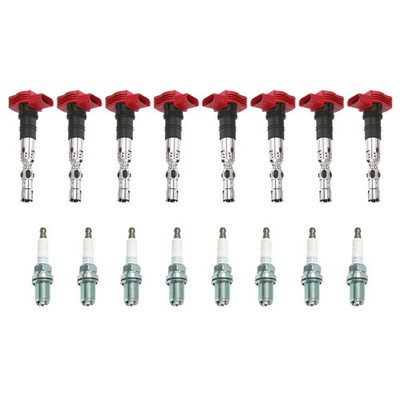 Eldor 8 Ignition Coils NGK Standard Spark Plugs Kit for Audi Volkswagen 4.2L V8