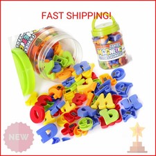 LovesTown 104 PCS Alphabet Magnetic Letters and Numbers for Toddlers,ABC 123 Fri