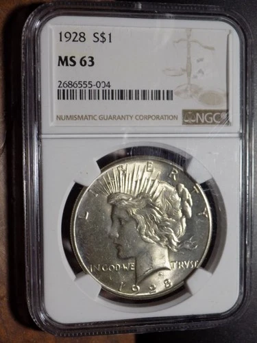 1928-P Peace Silver Dollar - KEY DATE! - NGC MS63 - Flashy Choice BU