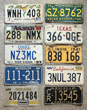 10 Pack of Rustic/Worn License Plates From 10 Different States