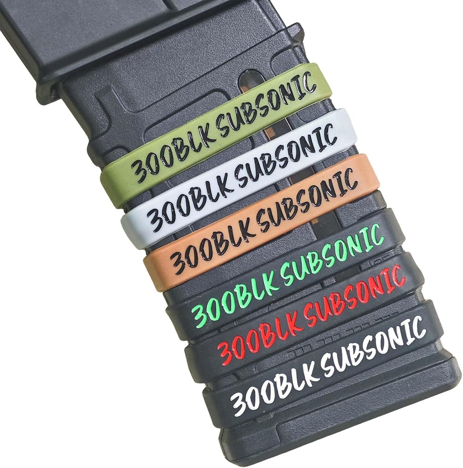 12 Pack Magsaddle .300 Blackout Subsonic Magazine Marking Bands .300 BLK Subsoni