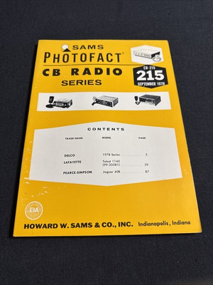 #ad SAMS Photofact CB Radio Series Manual CB 215 October 1978 $7.99