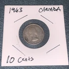 CANADA 10 CENTS 1963  SILVER toned